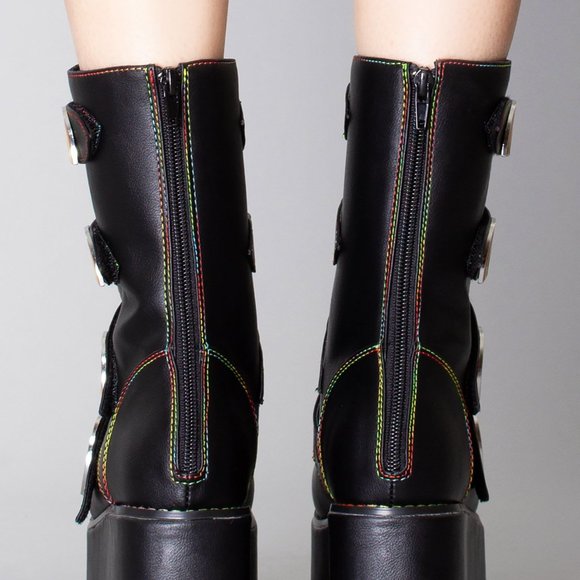 YRU Karma Rainbow Platform Boots - Picture 3 of 9